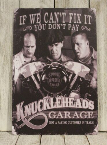 Auto Repair Shop Signs - Металлическая табличка Knuckleheads Garage Tin Metal