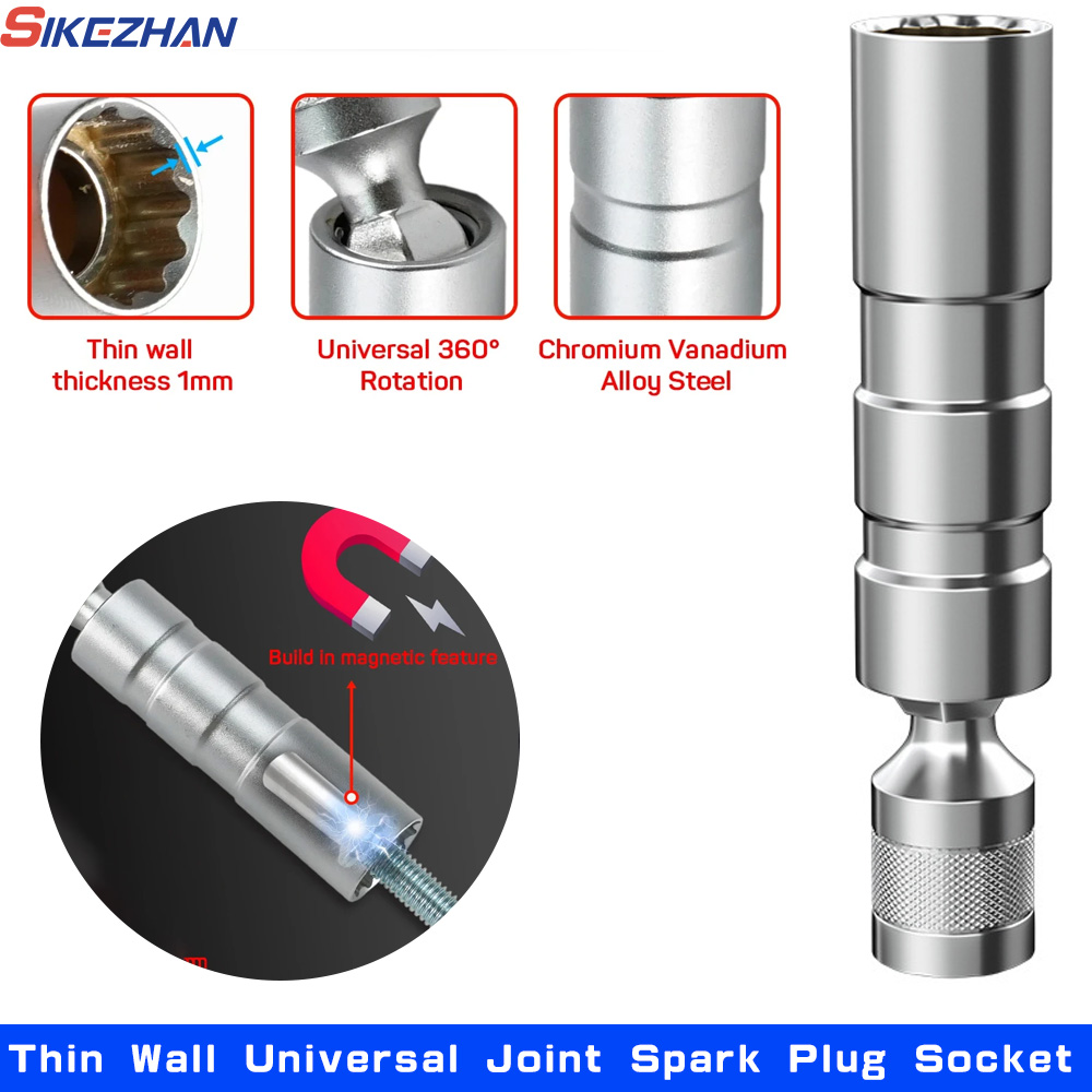 Spark Plug Socket Set - 16 мм с магнитными тонкостенными универсальными