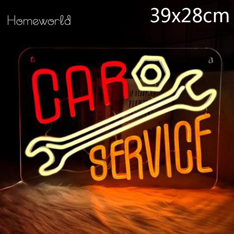 Auto Repair Shop Signs - Неоновая вывеска для обслуживания автомобилей, теплый