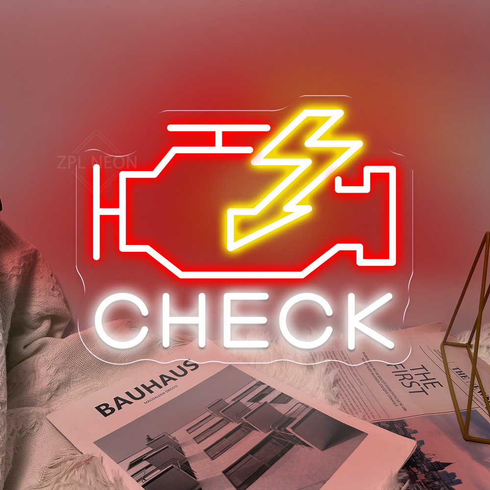 Auto Repair Shop Signs - Проверьте двигатель Неоновая вывеска Светодиодные фонари